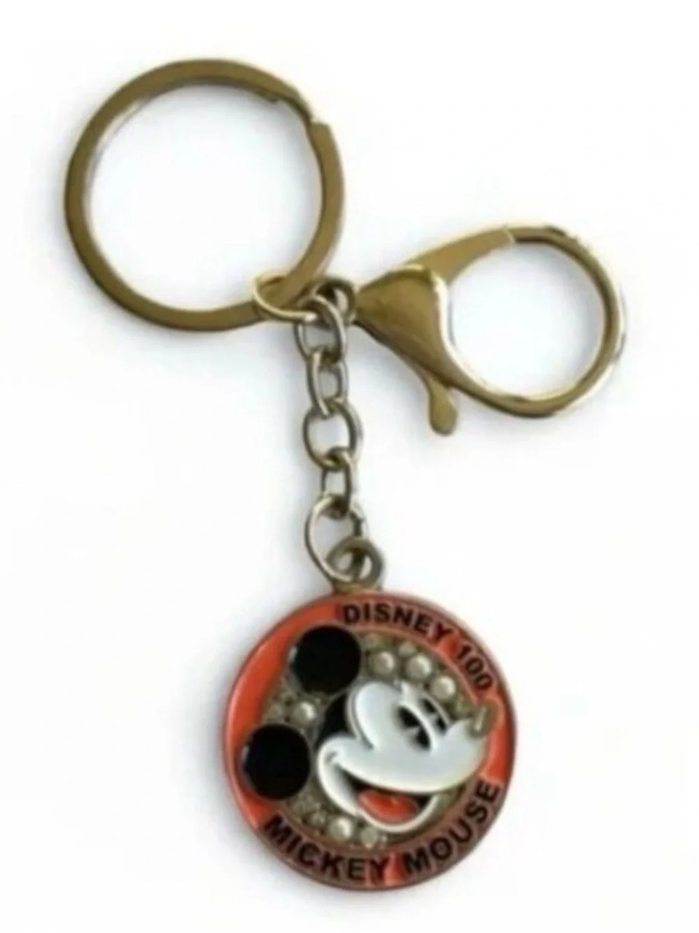 Disney 100 Anniversary Mickey Mouse Enamel Pearl Bag Charm Keychain – NWOT